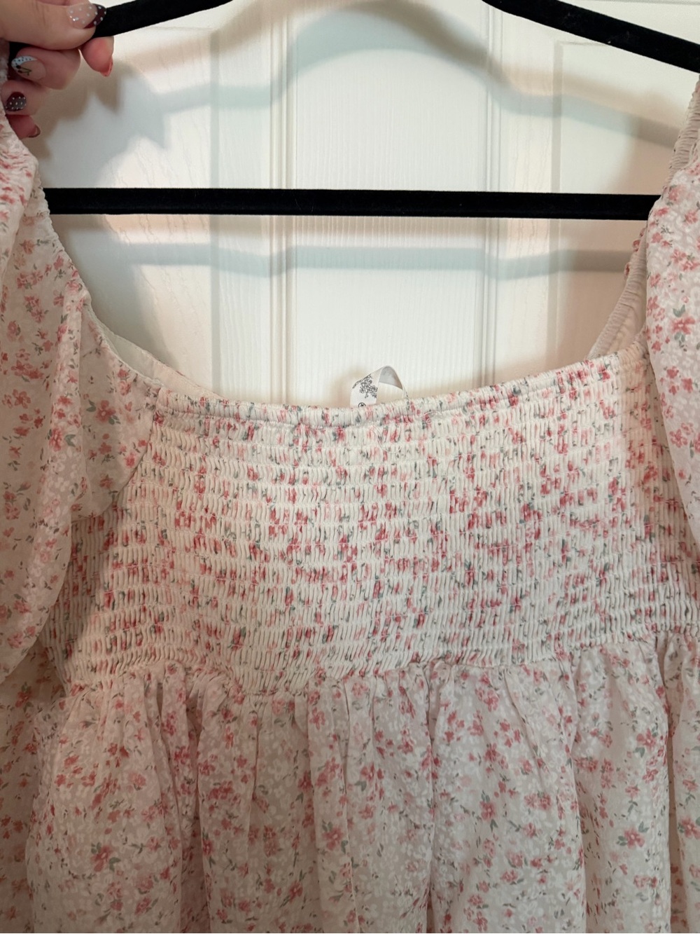 Altar'd State White Peplum Top with Pink Floral Print - Picture 5 of 5